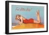 Feel Better Baby, Blonde in Red Swimsuit-null-Framed Art Print