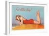 Feel Better Baby, Blonde in Red Swimsuit-null-Framed Art Print