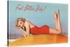 Feel Better Baby, Blonde in Red Swimsuit-null-Stretched Canvas