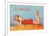 Feel Better Baby, Blonde in Red Swimsuit-null-Framed Art Print