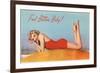 Feel Better Baby, Blonde in Red Swimsuit-null-Framed Art Print