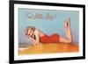Feel Better Baby, Blonde in Red Swimsuit-null-Framed Art Print