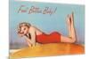 Feel Better Baby, Blonde in Red Swimsuit-null-Mounted Art Print