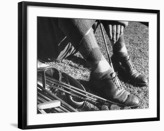 Feet and Golf Clubs Belonging to Golfer Byron Nelson-Gabriel Benzur-Framed Premium Photographic Print