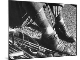 Feet and Golf Clubs Belonging to Golfer Byron Nelson-Gabriel Benzur-Mounted Premium Photographic Print