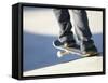 Feet on a Skateboard at the Edge of a Ramp-null-Framed Stretched Canvas