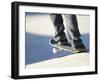 Feet on a Skateboard at the Edge of a Ramp-null-Framed Premium Photographic Print