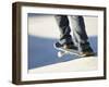 Feet on a Skateboard at the Edge of a Ramp-null-Framed Photographic Print