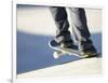 Feet on a Skateboard at the Edge of a Ramp-null-Framed Photographic Print