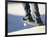 Feet on a Skateboard at the Edge of a Ramp-null-Framed Photographic Print