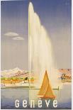 Advertisement for Travel to Geneva, C.1937 (Colour Litho)-Fehr-Framed Stretched Canvas