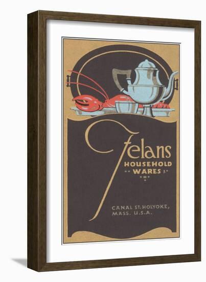 Felan's Household Wares, Art Deco Tea Set, Lobster-null-Framed Art Print