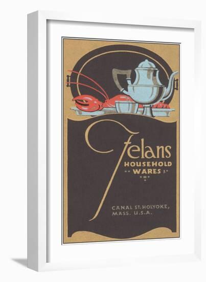 Felan's Household Wares, Art Deco Tea Set, Lobster-null-Framed Art Print