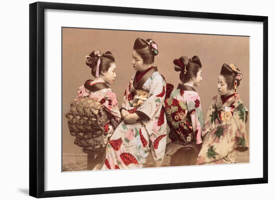 Felice Beato, Japanese Girls in Traditional Dresses, 1863-1877. Brera Gallery, Milan, Italy-Felice Beato-Framed Art Print