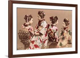 Felice Beato, Japanese Girls in Traditional Dresses, 1863-1877. Brera Gallery, Milan, Italy-Felice Beato-Framed Premium Giclee Print