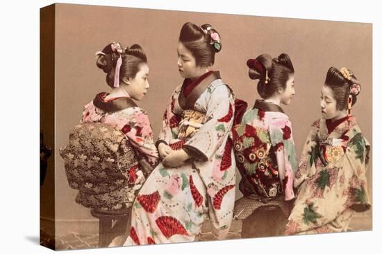 Felice Beato, Japanese Girls in Traditional Dresses, 1863-1877. Brera Gallery, Milan, Italy-Felice Beato-Stretched Canvas