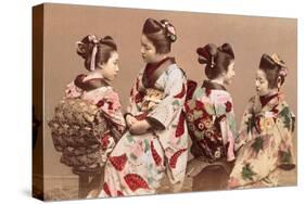 Felice Beato, Japanese Girls in Traditional Dresses, 1863-1877. Brera Gallery, Milan, Italy-Felice Beato-Stretched Canvas