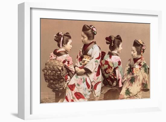 Felice Beato, Japanese Girls in Traditional Dresses, 1863-1877. Brera Gallery, Milan, Italy-Felice Beato-Framed Art Print