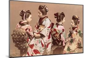 Felice Beato, Japanese Girls in Traditional Dresses, 1863-1877. Brera Gallery, Milan, Italy-Felice Beato-Mounted Art Print