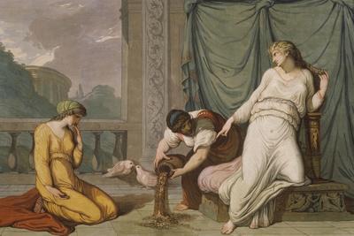 Scene from the Myth of Cupid and Psyche Showing Venus Ordering Psyche to Separate Seeds