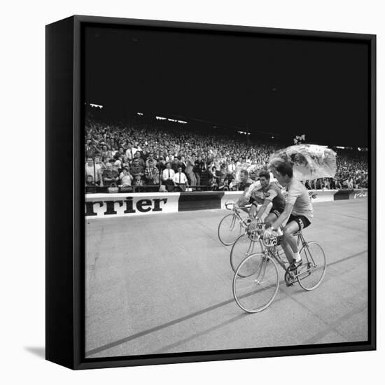 Felice Gimondi, Raymond Poulidor and Gianni Motta are Celebrated at the End of the Tour De France-Mario de Biasi-Framed Stretched Canvas