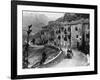 Felice Nazzaro Driving Through Pettralia Sottana in a Fiat, in the Targa Florio Race, Sicily, 1907-null-Framed Photographic Print