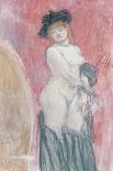 Coquette in Front of a Mirror-Felicien Rops-Stretched Canvas
