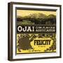 Felicity Brand - Ojai, California - Citrus Crate Label-Lantern Press-Framed Art Print