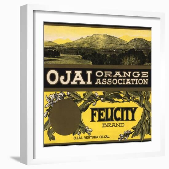 Felicity Brand - Ojai, California - Citrus Crate Label-Lantern Press-Framed Art Print