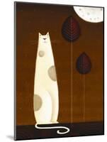 Feline and Two Leaves-Jo Parry-Mounted Art Print