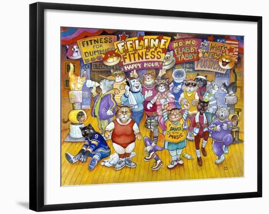 Feline Fitness-Bill Bell-Framed Giclee Print