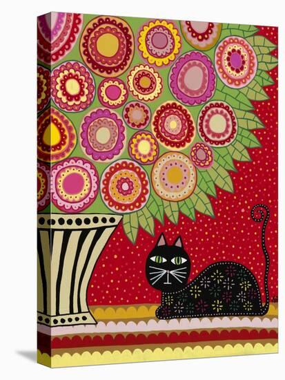 Feline Florist 1-Kerri Ambrosino-Stretched Canvas