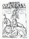 Sebastian De Benalcazar and Hernando Pizarro Confront Atahualpa Inca, Royal Baths in Cajamarca-Felipe Huaman Poma De Ayala-Framed Giclee Print