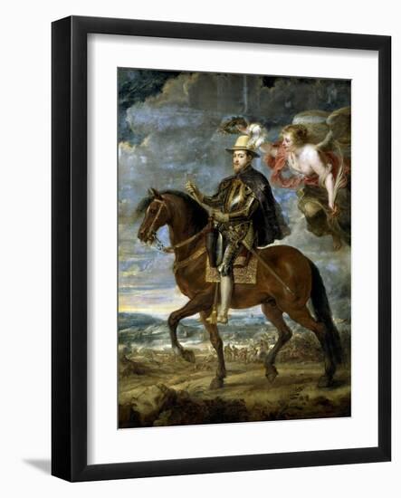 Felipe II on Horseback, Ca. 1630-Peter Paul Rubens-Framed Giclee Print