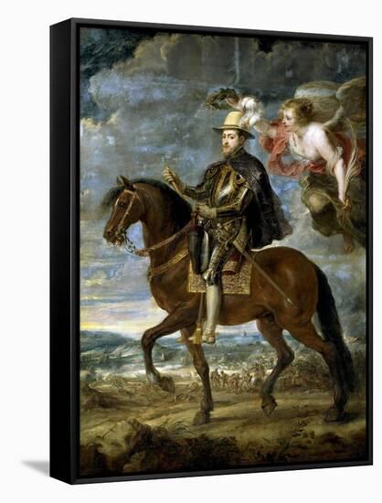 Felipe II on Horseback, Ca. 1630-Peter Paul Rubens-Framed Stretched Canvas