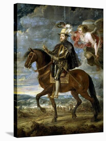 Felipe II on Horseback, Ca. 1630-Peter Paul Rubens-Stretched Canvas