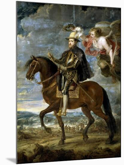 Felipe II on Horseback, Ca. 1630-Peter Paul Rubens-Mounted Giclee Print