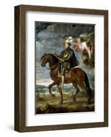 Felipe II on Horseback, Ca. 1630-Peter Paul Rubens-Framed Giclee Print