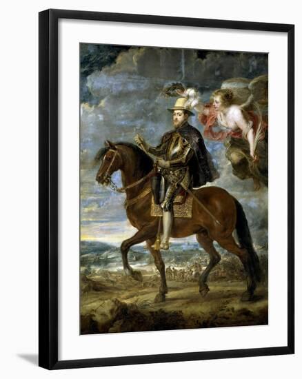 Felipe II on Horseback, Ca. 1630-Peter Paul Rubens-Framed Giclee Print