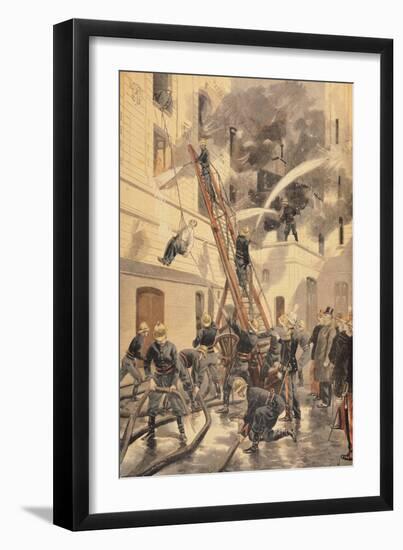 Felix Faure with the Firemen, from "Le Petit Journal", 20th February 1898-Fortuné Louis Méaulle-Framed Giclee Print