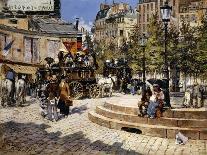 A Busy Paris Square-Felix Hilaire Buhot-Framed Stretched Canvas