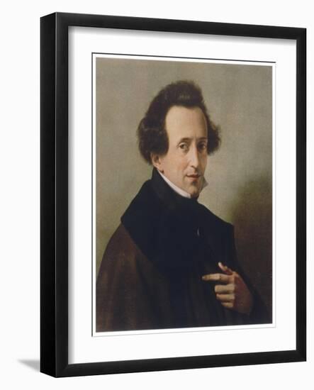 Felix Mendelssohn Composer in 1835-W. Von Schadow-Framed Art Print