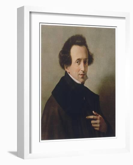 Felix Mendelssohn Composer in 1835-W. Von Schadow-Framed Art Print