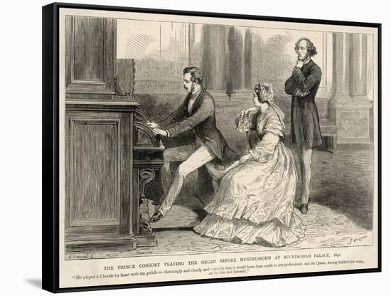 Felix Mendelssohn Listens to Prince Albert Play the Organ-null-Framed Stretched Canvas