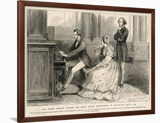 Felix Mendelssohn Listens to Prince Albert Play the Organ-null-Framed Art Print