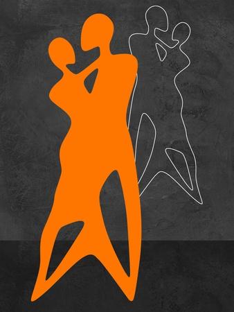 Orange Couple Dancing
