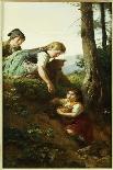 Two Children Playing with Rabbits-Felix Schlesinger-Giclee Print
