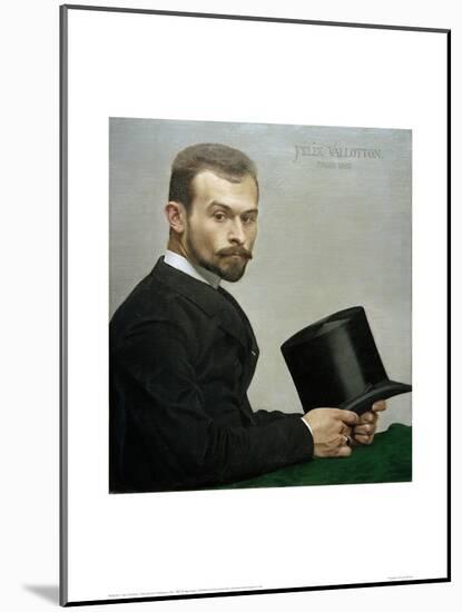 Felix Vallotton Holding his Hat-Félix Vallotton-Mounted Giclee Print
