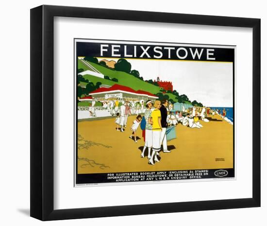 Felixstowe Beach and Promenade-null-Framed Art Print