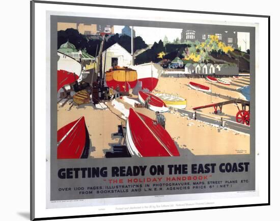 Felixstowe, Getting Ready on the East Coast, Beach Huts-null-Mounted Art Print